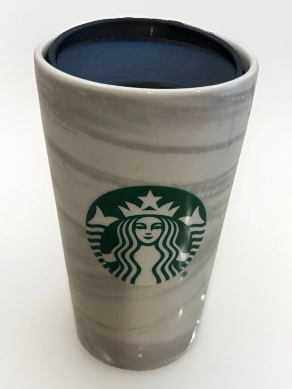 Starbucks Marble Travel Tumbler with Green Siren Logo and Black Lid 2020
